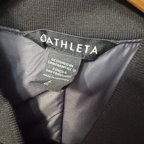 Athleta Santeen Bomber Jacket New With Tags Size Large Black Water Repellent - Picture 10 of 10